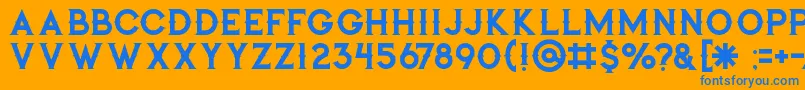 Jibrilregular Font – Blue Fonts on Orange Background