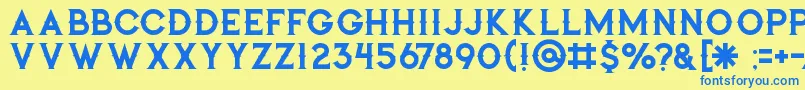 Jibrilregular Font – Blue Fonts on Yellow Background