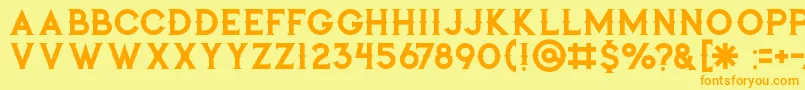 Jibrilregular Font – Orange Fonts on Yellow Background