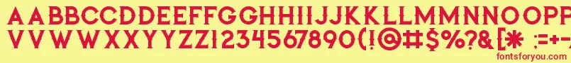 Jibrilregular Font – Red Fonts on Yellow Background