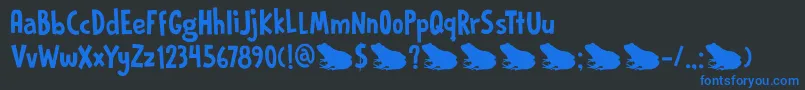 DkPrinceFrog Font – Blue Fonts on Black Background