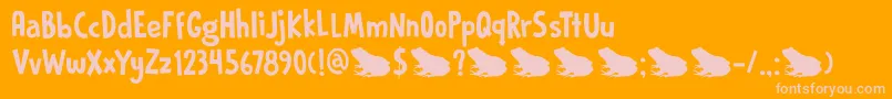 DkPrinceFrog Font – Pink Fonts on Orange Background