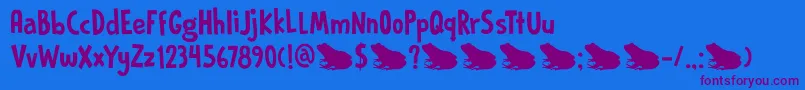 DkPrinceFrog Font – Purple Fonts on Blue Background