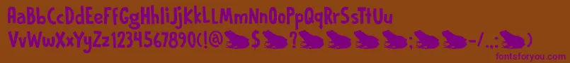 DkPrinceFrog Font – Purple Fonts on Brown Background