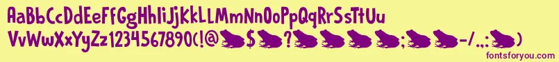 DkPrinceFrog Font – Purple Fonts on Yellow Background