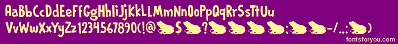 DkPrinceFrog Font – Yellow Fonts on Purple Background