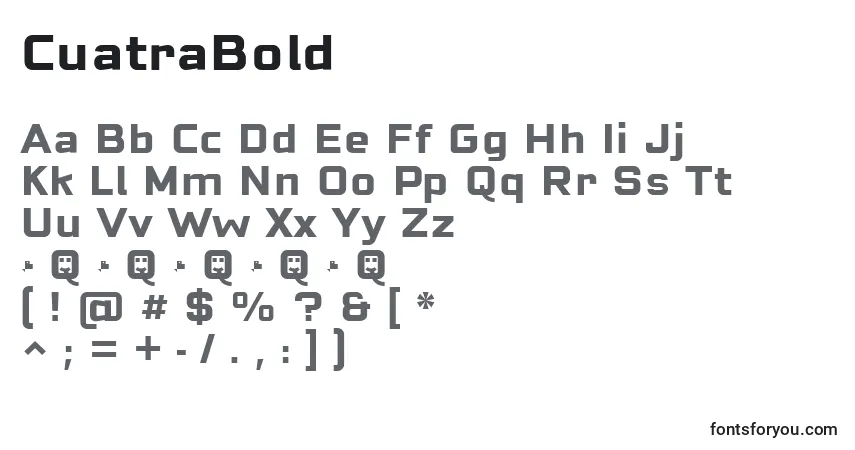 Czcionka CuatraBold – alfabet, cyfry, specjalne znaki