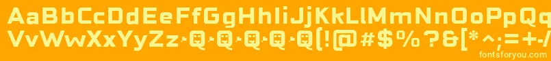CuatraBold Font – Yellow Fonts on Orange Background