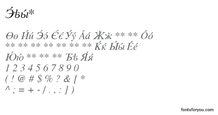 Schriftart Cysi – Alphabet, Zahlen, spezielle Symbole