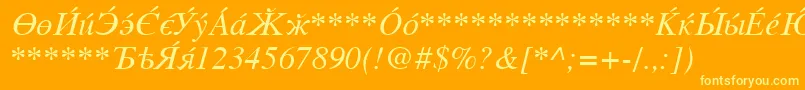 Cysi Font – Yellow Fonts on Orange Background
