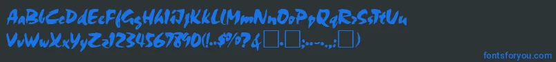 CurtisRegular Font – Blue Fonts on Black Background