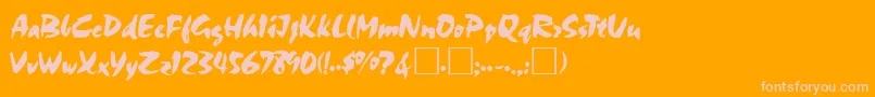 CurtisRegular Font – Pink Fonts on Orange Background