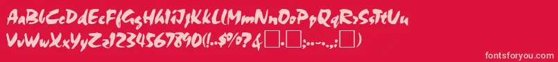 CurtisRegular Font – Pink Fonts on Red Background