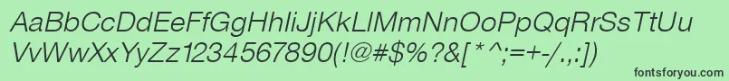 Шрифт SansLightItalic – чёрные шрифты на зелёном фоне