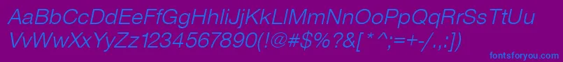 SansLightItalic Font – Blue Fonts on Purple Background