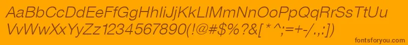 SansLightItalic Font – Brown Fonts on Orange Background