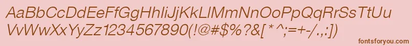 SansLightItalic Font – Brown Fonts on Pink Background