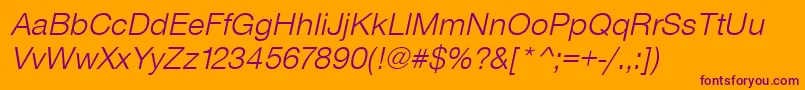 Шрифт SansLightItalic – фиолетовые шрифты на оранжевом фоне