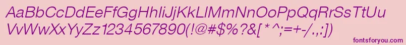 Шрифт SansLightItalic – фиолетовые шрифты на розовом фоне