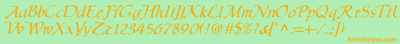 PaulperRegular Font – Orange Fonts on Green Background