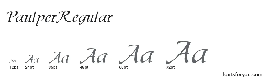 PaulperRegular Font Sizes