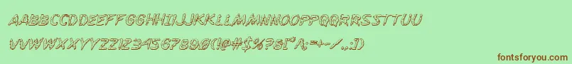 Flesheating3Dital Font – Brown Fonts on Green Background
