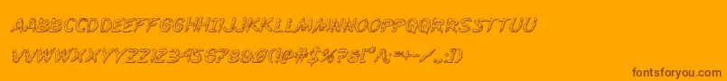 Flesheating3Dital-fontti – ruskeat fontit oranssilla taustalla