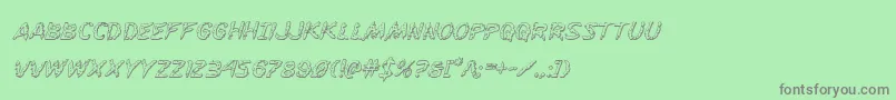 Flesheating3Dital Font – Gray Fonts on Green Background