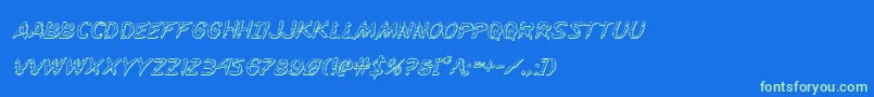 Flesheating3Dital Font – Green Fonts on Blue Background