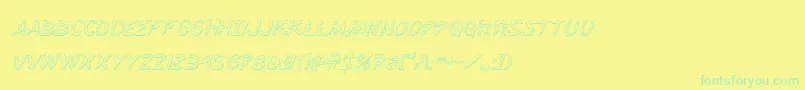 Flesheating3Dital Font – Green Fonts on Yellow Background