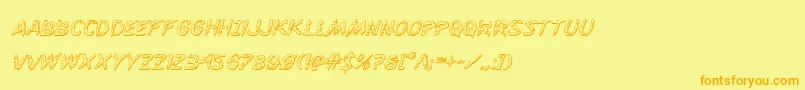 Flesheating3Dital Font – Orange Fonts on Yellow Background