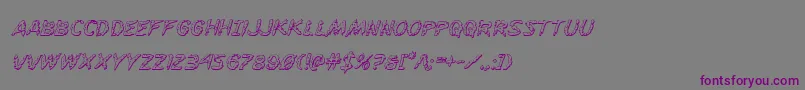 Flesheating3Dital-Schriftart – Violette Schriften auf grauem Hintergrund