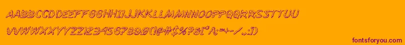 Flesheating3Dital Font – Purple Fonts on Orange Background