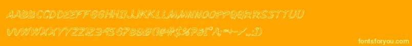 Flesheating3Dital Font – Yellow Fonts on Orange Background