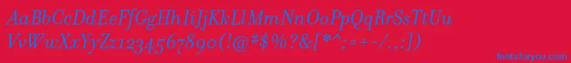 FilosofiaCyrWebItalic Font – Blue Fonts on Red Background