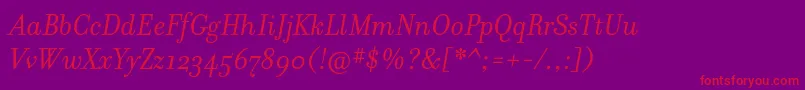 FilosofiaCyrWebItalic Font – Red Fonts on Purple Background