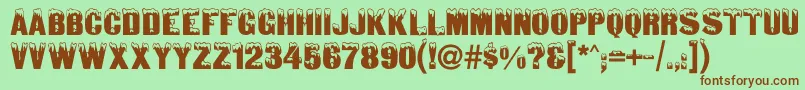 Snowtopcaps Font – Brown Fonts on Green Background