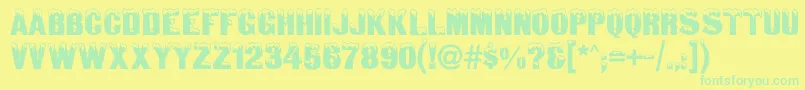 Snowtopcaps Font – Green Fonts on Yellow Background