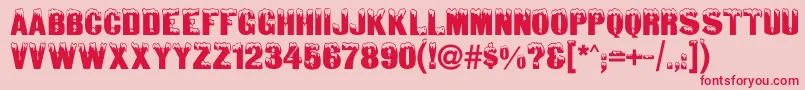 Snowtopcaps Font – Red Fonts on Pink Background