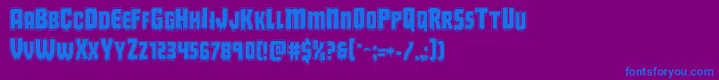 Deathbloodacad Font – Blue Fonts on Purple Background