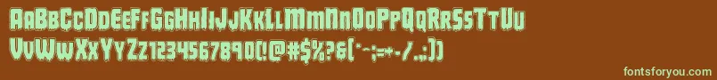 Deathbloodacad Font – Green Fonts on Brown Background