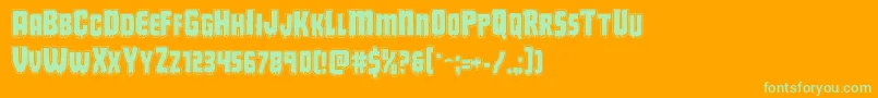 Deathbloodacad Font – Green Fonts on Orange Background