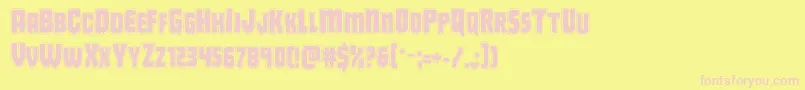 Deathbloodacad Font – Pink Fonts on Yellow Background