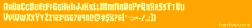 Deathbloodacad Font – Yellow Fonts on Orange Background