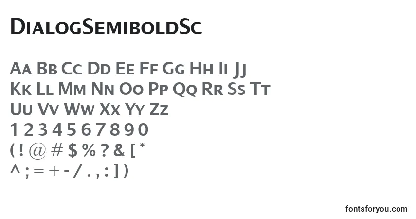 Fuente DialogSemiboldSc - alfabeto, números, caracteres especiales
