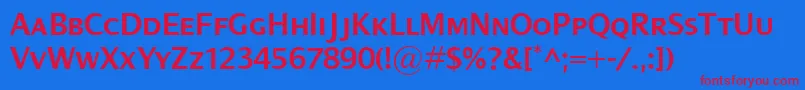 DialogSemiboldSc Font – Red Fonts on Blue Background