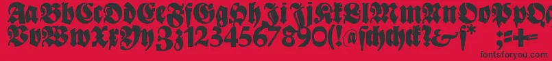 Bayreuth Font – Black Fonts on Red Background