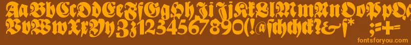 Bayreuth Font – Orange Fonts on Brown Background