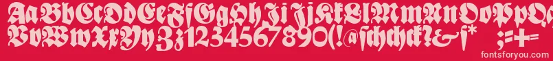 Bayreuth Font – Pink Fonts on Red Background