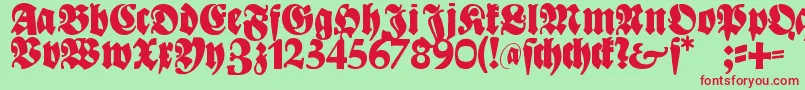 Bayreuth Font – Red Fonts on Green Background